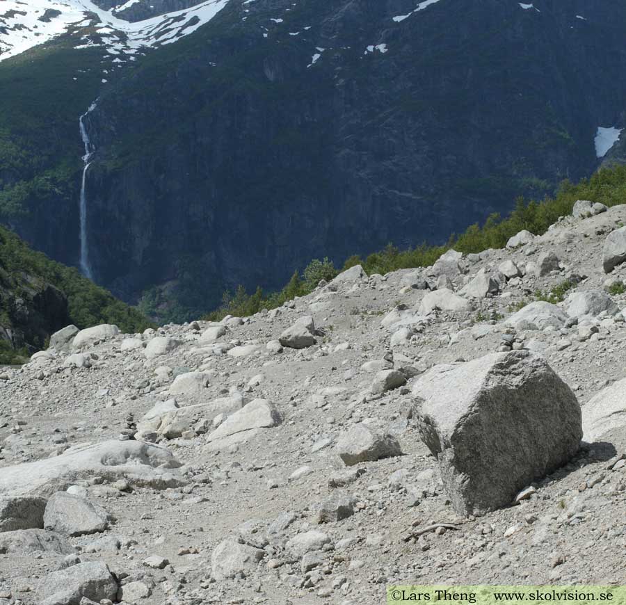 Morän nedanför glaciär